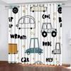 VULORA Cartoon Car and Truck Blackout Curtains, Thermal Curtains, 150 x 166 cm, Set of 2 view 1