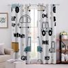 VULORA Cartoon Car and Truck Blackout Curtains, Thermal Curtains, 150 x 166 cm, Set of 2 view 2
