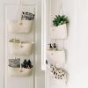 GDWD TR Wall Organizer, 3-Tier Hanging Basket, Woven Cotton Rope, 3-Compartment Storage Bag, White view 2