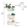 GDWD TR Wall Organizer, 3-Tier Hanging Basket, Woven Cotton Rope, 3-Compartment Storage Bag, White view 3