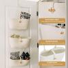 GDWD TR Wall Organizer, 3-Tier Hanging Basket, Woven Cotton Rope, 3-Compartment Storage Bag, White view 4