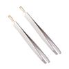 Beavorty 2-Piece Stainless Steel Eyebrow Tweezers with Flat and Angled Tips view 1