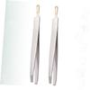 Beavorty 2-Piece Stainless Steel Eyebrow Tweezers with Flat and Angled Tips view 3