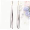 Beavorty 2-Piece Stainless Steel Eyebrow Tweezers with Flat and Angled Tips view 4