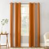 BOONGA Orange Stripe Blackout Curtains, Set of 2, Farmhouse Thermal-Insulated Curtains, 245 x 132 cm view 2