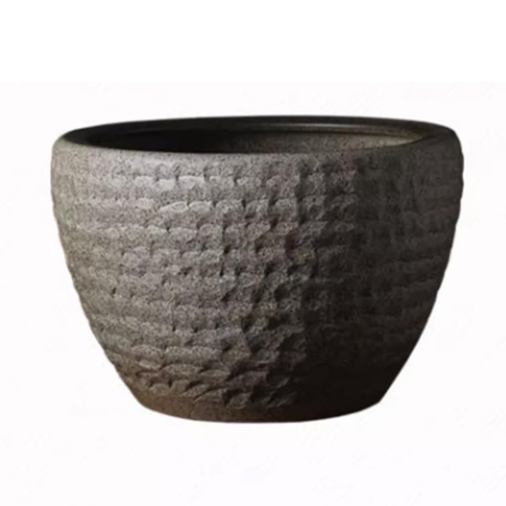HUMAJORY Large Ceramic Faux-Stone Aquarium, Water Lily/Lotus Tank, Outdoor Goldfish Pond (42 cm)