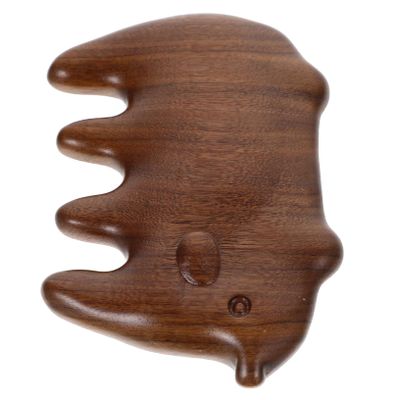 Hedgehog-Shaped Wooden Comb with Wide Teeth, Portable Scalp Massage Comb