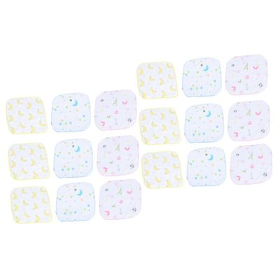 ibasenice 18-Piece Cotton Baby Burp Cloths, Blue and Yellow, Soft and Absorbent