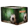 TropicalLife Wooden Storage Box, Soccer Field, 2-Pack, Foldable Fabric Baskets, 26 L, for Home, Office, and Kids’ Rooms view 2