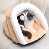 AMYSTY Plush Pet Bed and Cave Bed, Pink, 55 × 45 × 30 cm view 3