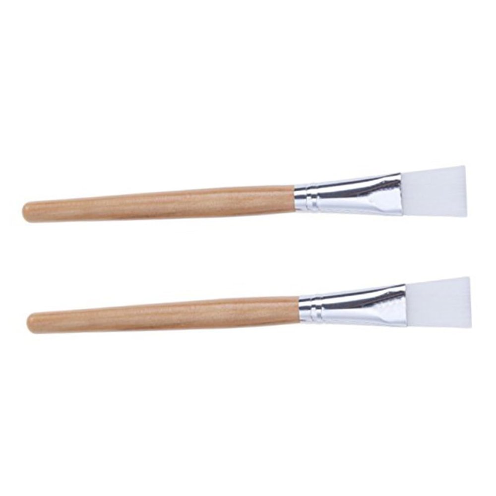 2-Piece Facial Mask Brushes with Wooden Handles
