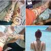 Dream Catcher Temporary Tattoo Sticker Set – Colorful Feather Designs view 2