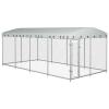 GuyAna Outdoor Dog Kennel with Roof, 8 x 4 x 2.3 m, Feandera Puppy Playpen and Dog Fence view 1