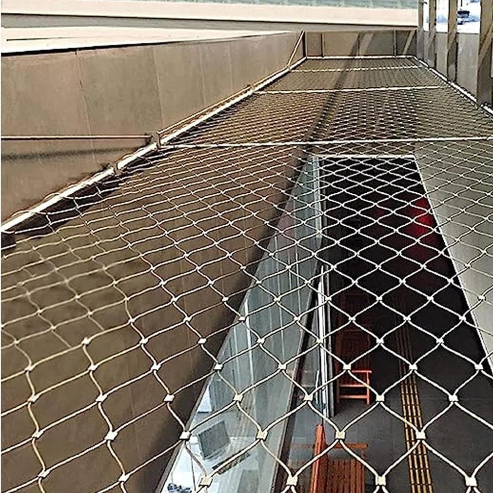 POCHY 304 Stainless Steel Rope Mesh Safety Net, 3 x 4 m, 10 cm Mesh