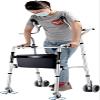 Height-Adjustable Folding Senior Walker with Axillary Support, 4 Wheels view 1