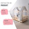 TiCAA Children's House Bed with Kim Tulle, Including Roll Slatted Base view 2