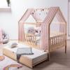 TiCAA Children's House Bed with Tulle Kim, Includes Extra Bed view 1