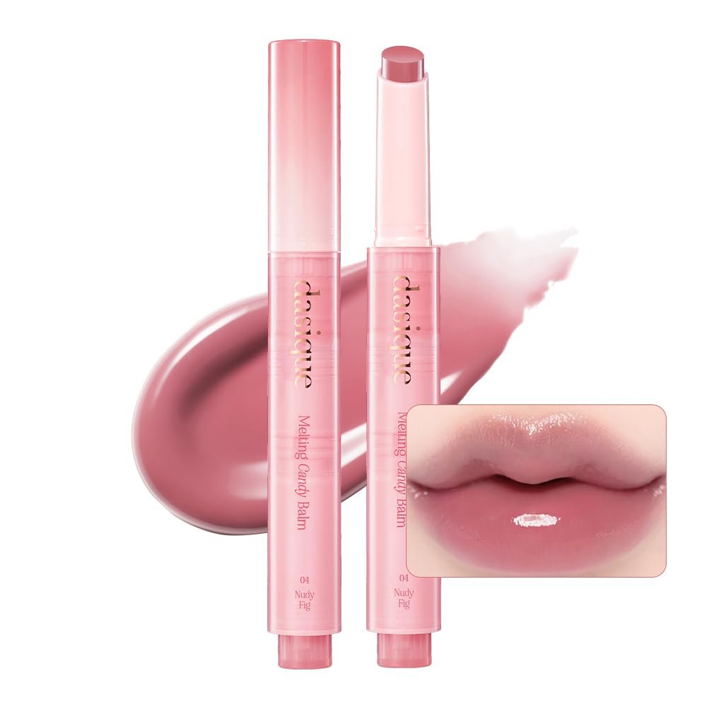 dasique Melting Candy Balm (#04 Nudy Fig) | Glossy Balm | Moisturizing | For Dry Lips | Vegan