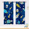 YUANZU Rocket Space Blackout Curtains with Grommets, 2-Piece Set, 260 x 140 cm view 2