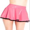 Black Sexy Above-the-Knee Latex Skirt with Front Rubber Buttons, Customizable Color, M view 1