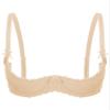 inhzoy Women's Lace Open-Bust Underwire Push-Up Bra, Nude, Size S view 1
