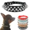 PU Leather Dog Collar with Studs, Adjustable (Brown, 16-22 cm) view 2