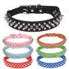 PU Leather Dog Collar with Studs, Adjustable (Brown, 16-22 cm) view 4
