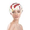 Bacon and Egg Yolk Pattern Shower Cap, Double-Layer Waterproof Hair Cover view 3