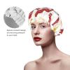 Bacon and Egg Yolk Pattern Shower Cap, Double-Layer Waterproof Hair Cover view 4