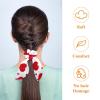 6-Piece Hair Ties with Red Love Heart Pattern, Scarf Scrunchies with Bows, Elastic Ponytail Holders for Women, Teens, and Girls view 2
