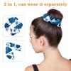6-Piece Hair Ties with Red Love Heart Pattern, Scarf Scrunchies with Bows, Elastic Ponytail Holders for Women, Teens, and Girls view 3