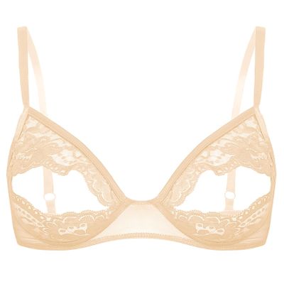 Choomomo Women's Lace Open-Bust Bra, Sheer Lingerie