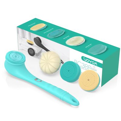 VOYOR Electric Back and Body Brush for Seniors, Men and Women, Blue