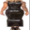 GOCTRN Black Sleeveless Latex Dress with Front Zippers and Back Slit, High Collar, Figure-Hugging, 3XL view 3