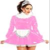 PVC Lace Rubber Dress, Lolita Maid Cosplay, Rose Gold, 6XL view 4