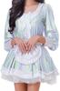 Women's Long-Sleeve Stage Show Dress, Clubwear Maid Costume Uniform, Silver, L view 1