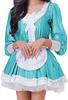 Women's Long-Sleeve Stage Show Dress, Clubwear Maid Costume Uniform, Silver, L view 3