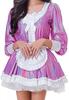 Women's Long-Sleeve Stage Show Dress, Clubwear Maid Costume Uniform, Silver, L view 4