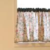 Linen-Textured Curtain Valance for Kitchen, Semi-Sheer, Farmhouse Style, Rod Pocket, Beige, 130 x 20 cm view 2