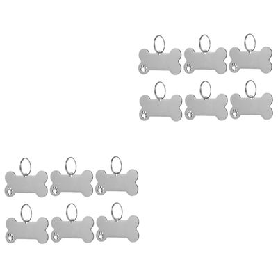 POPETPOP 12 Pack Pet Dog Tags Stainless Steel Round Labels