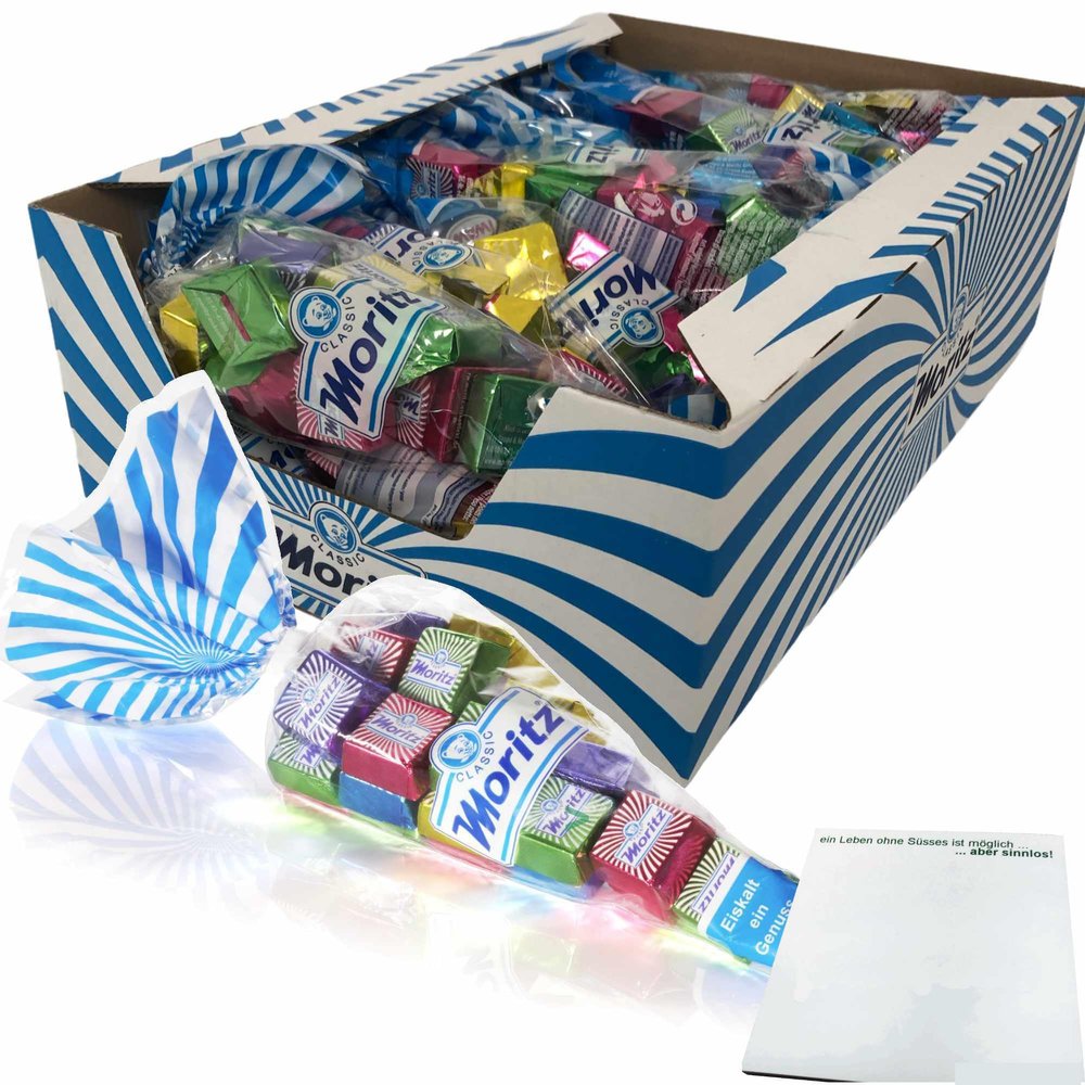 Moritz Ice Confectionery Cubes, Case Pack (20 x 200 g Bags) + usy Block
