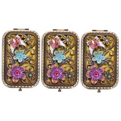 FOMIYES 3-Piece Antique Double-Sided Folding Cosmetic Mirror Set
