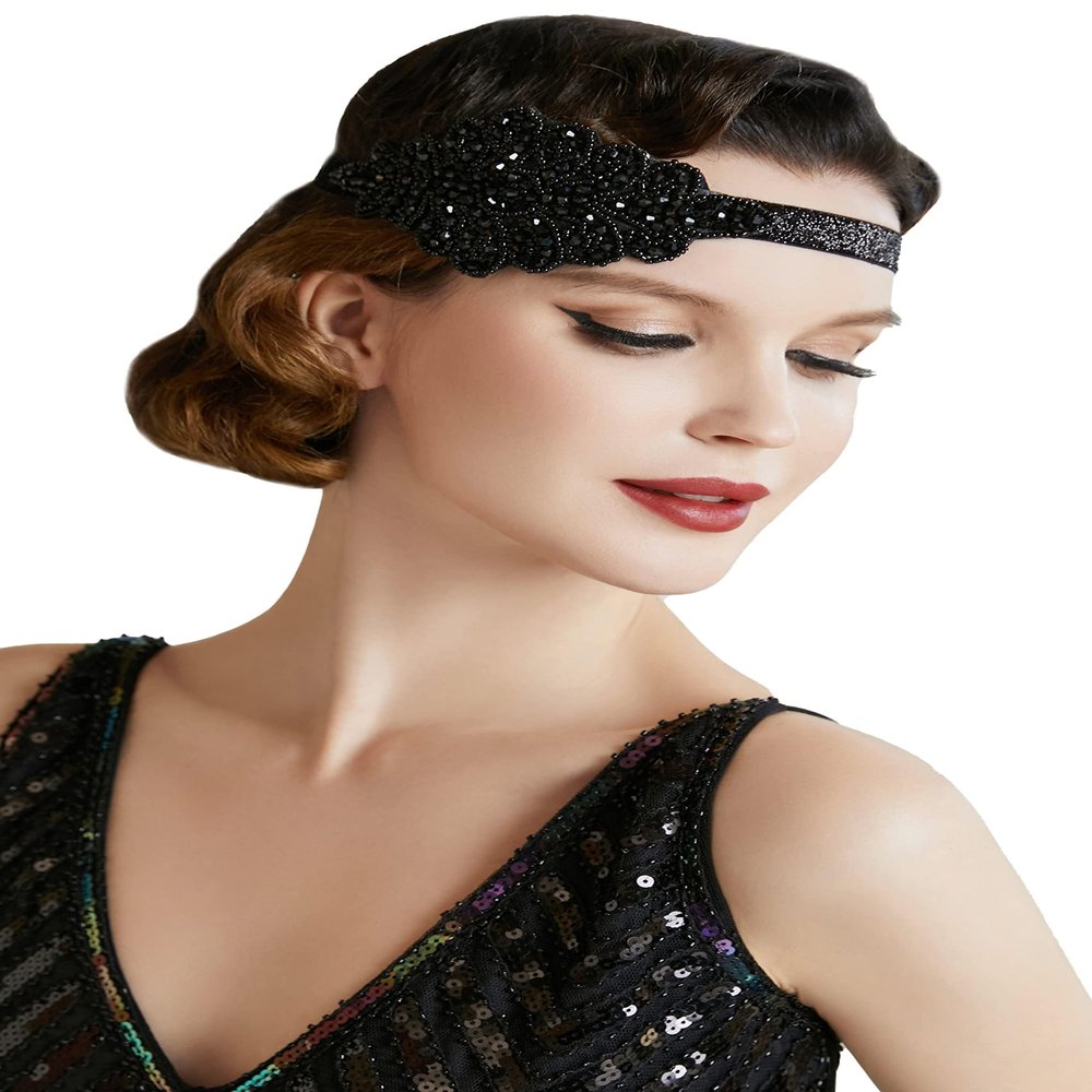 BABEYOND 1920s Flapper Crystal Headband, Great Gatsby Vintage Headpiece