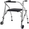 Wheeled Wheelchair, Seated Elderly Man, Walking Aid, Square Cane Walker, Foldable, Height-Adjustable, Portable, Crutches with Standing Frame view 2