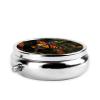 Monarch Butterfly Round Metal Pill Case with 3 Compartments view 3