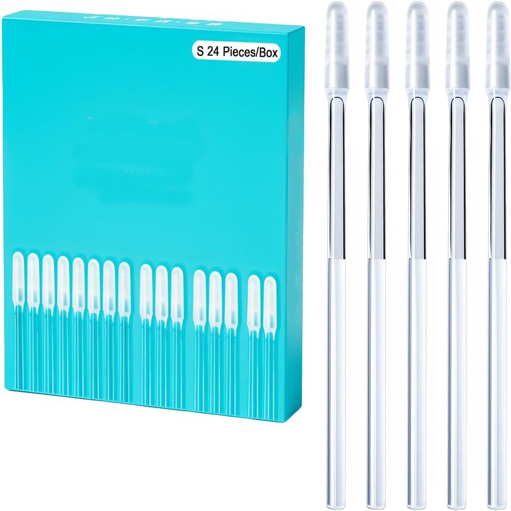Reusable Sticky Ear Picks, Self-Adhesive Ear Cleaner Tool Set, 24 Pieces/Box (S, 24 Pieces)