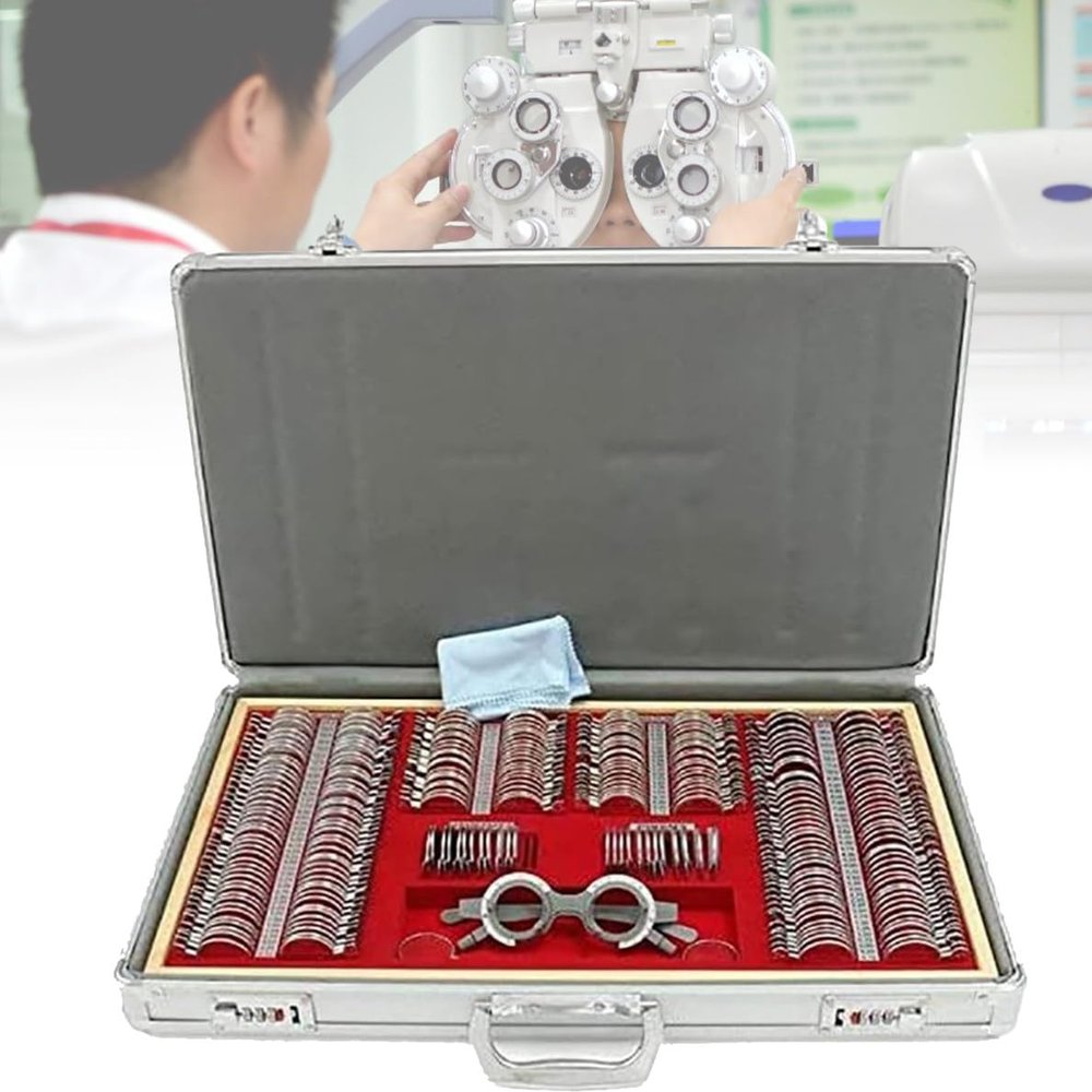 FENGSSLL Optical Trial Frame 266-Piece Test Lens Set with Aluminum Case