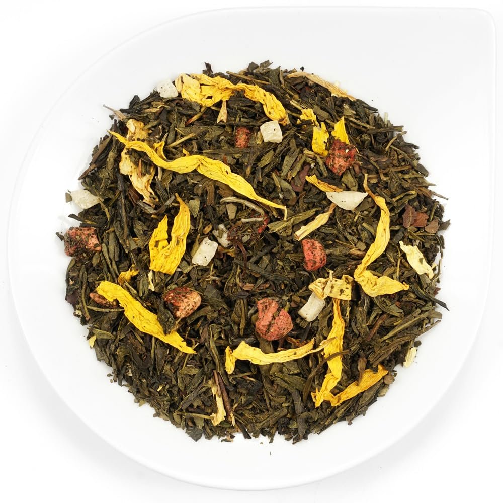 URBANTEADEALERS The Eight Treasures of Shaolin, Tea Blend with Herbs and Fruit Pieces, Strawberry-Pineapple Flavor, 50 g