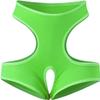 MEGAHERZ Women's Sexy Open-Crotch Lace Thong, Green, XXL view 1