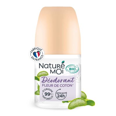 Natur Moi Women's Deodorant Roll-On, 24-Hour Efficacy, Organic Aloe Vera & Magnesium, Cotton Blossom, 50 ml